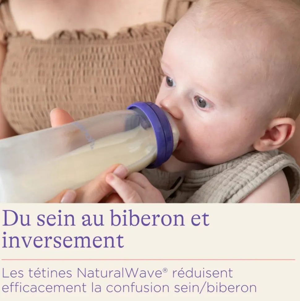 Biberon en verre avec tétine naturalwave 240ml
