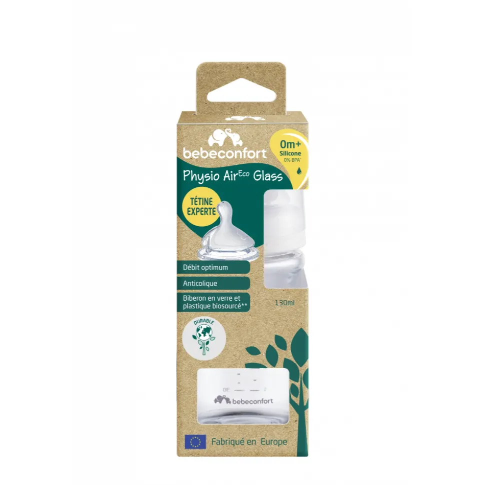 Biberon en verre physio air eco 130 ml sand