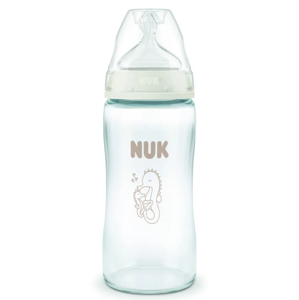 Biberon first choice+ verre 240 ml silicone 3m+ m hippocampe