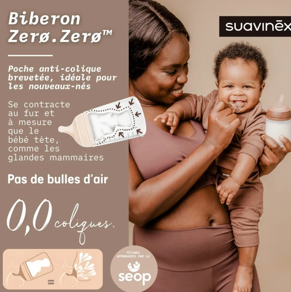 Biberon 180 ml anti-colique zerø.zerø débit lent light