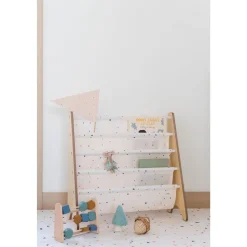 Bibliothèque enfant terrazzo crème