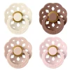 Bibs pacifier boheme 4 pack latex size 2 ivory/blush/woodchuck/blossom