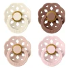 Bibs pacifier boheme 4 pack latex size 1 ivory/blush/woodchuck/blossom