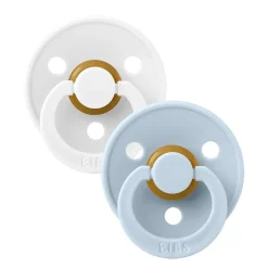 Bibs pacifier colour 2 pack latex size 2 white/baby blue