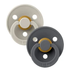Bibs pacifier colour 2 pack latex size 1 sand/iron