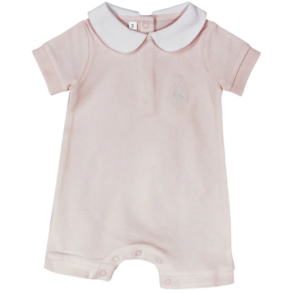 Body combishort maille piquée 12 mois sophie la girafe rose