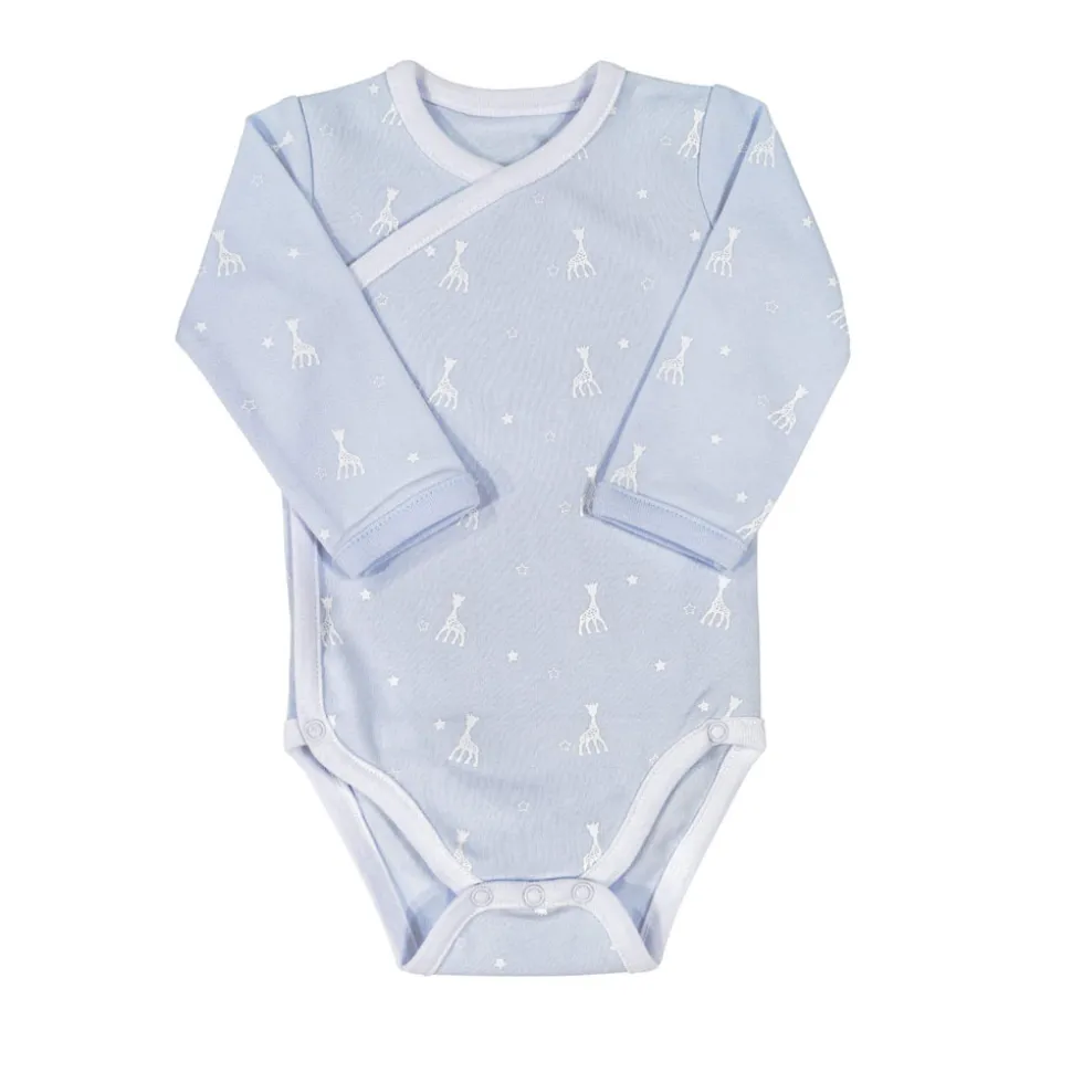 Body croisé 0 mois sophie la girafe bleu