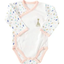 Body croisé 0 mois sophie la girafe - multicolore rose
