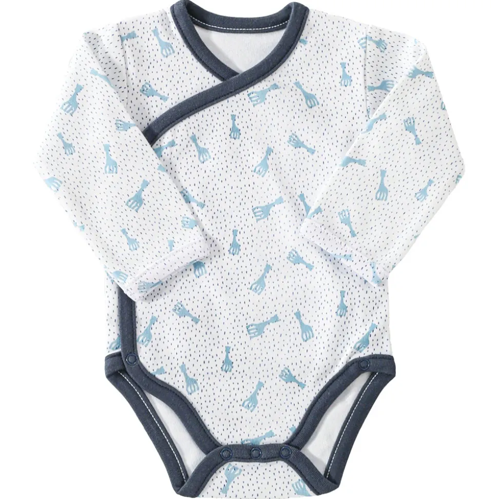 Body croisé 3 mois sophie la girafe - bleu nuit