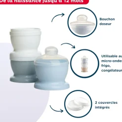 Boite doseuse lait bleu océan - 3 compartiments