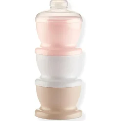 Boite doseuse lait rose poudré - 3 compartiments