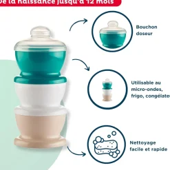 Boite doseuse vert émeraude - 3 compartiments