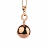 Bola de grossesse or rose avec grigri feuilles