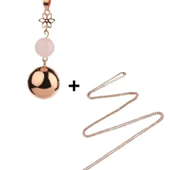 Bola de grossesse or rose et perle avec chaîne rose gold