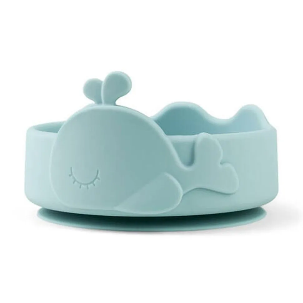 Bol ventouse et cuillère silicone wally bleu