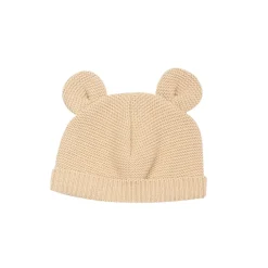 Bonnet bébé maille caramel naissance