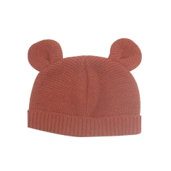 Bonnet bébé maille terracota naissance