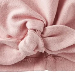 Bonnet naissance forme turban - rose thé