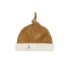 Bonnet naissance velours camel
