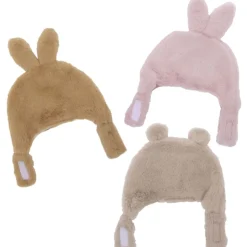 Bonnet ours en fausse fourrure angora - beige 12/18 mois