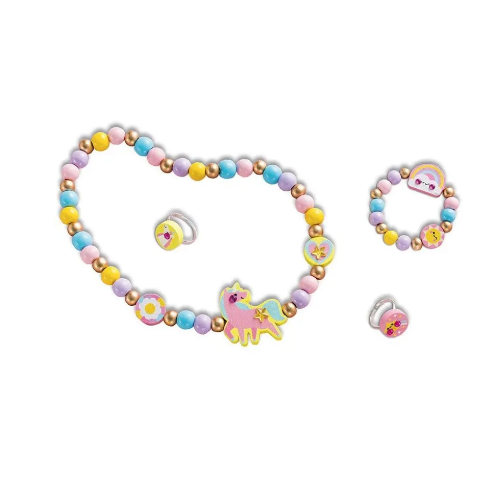 Boîte de 4 bijoux en bois à créer rainbow land