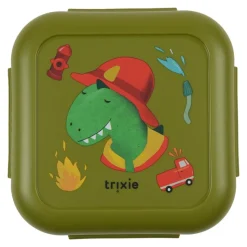 Boîte à goûter avec clips carrée - fireman mr. dino