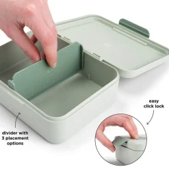 Boîte à goûter avec séparateur playground vert