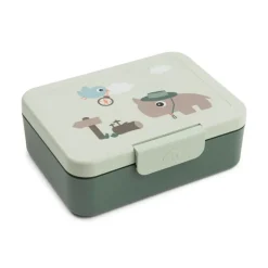 Boîte à goûter avec séparateur tiny trails vert