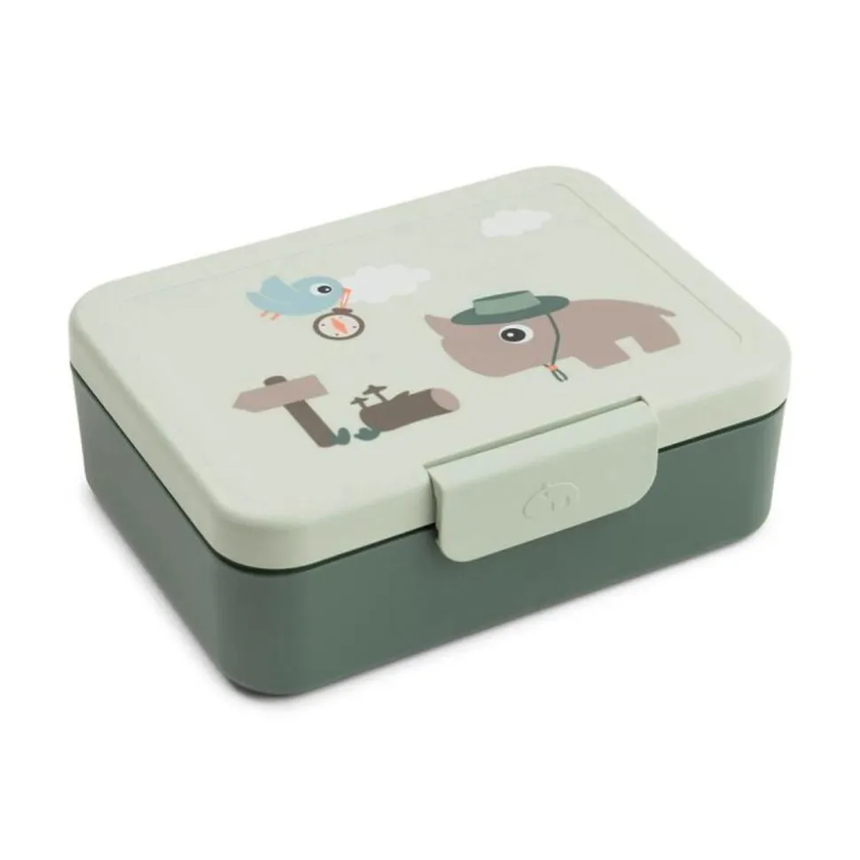 Boîte à goûter avec séparateur tiny trails vert