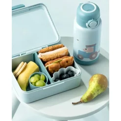 Boîte à goûter avec séparateur tiny farm bleu