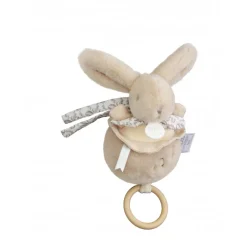 Boîte à musique lapin doudou beige