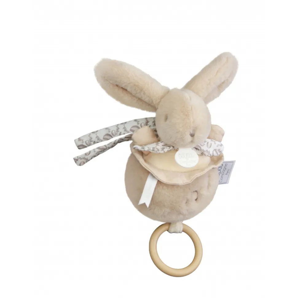Boîte à musique lapin doudou beige