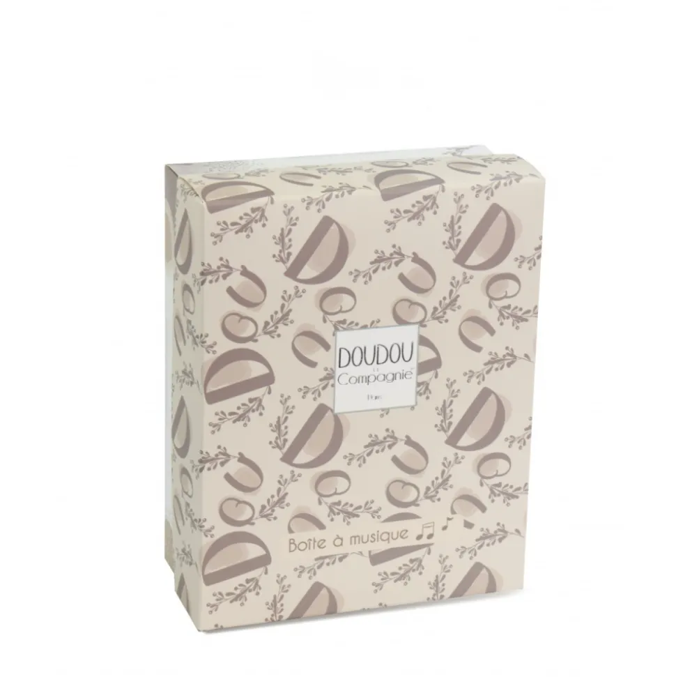 Boîte à musique lapin doudou beige
