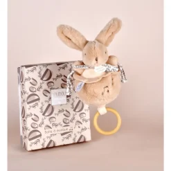 Boîte à musique lapin doudou beige