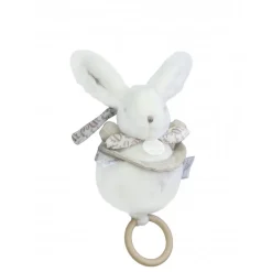 Boîte à musique lapin doudou blanc