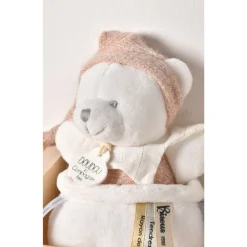 Boîte à musique ours 20 cm rose