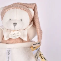 Boîte à musique ours 20 cm rose