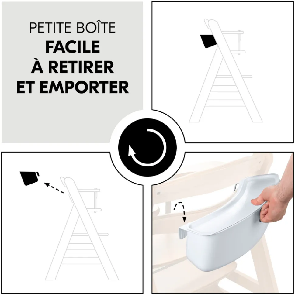 Boîtes de rangement pour chaise haute alpha+