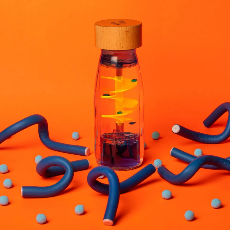 Bouteille sensorielle move spirale bleu