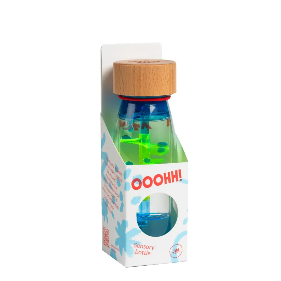 Bouteille sensorielle move spirale bleu