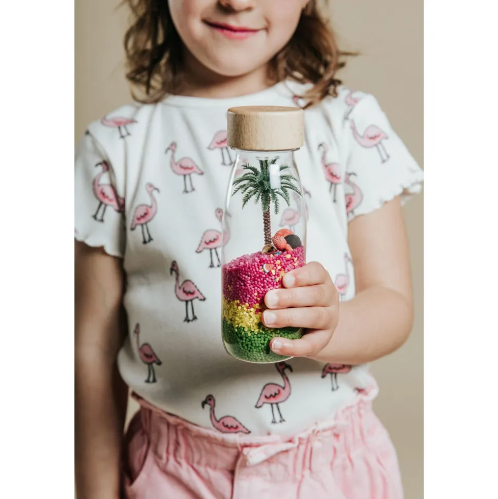 Bouteille sensorielle spy flamant rose