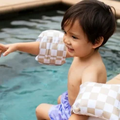 Brassards piscine enfant 0-2 ans - damier sable