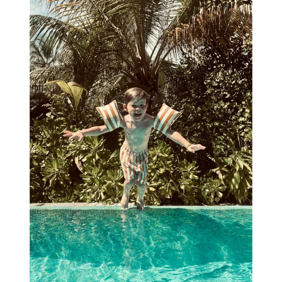 Brassards piscine enfant 2-6 ans - rayures jaunes