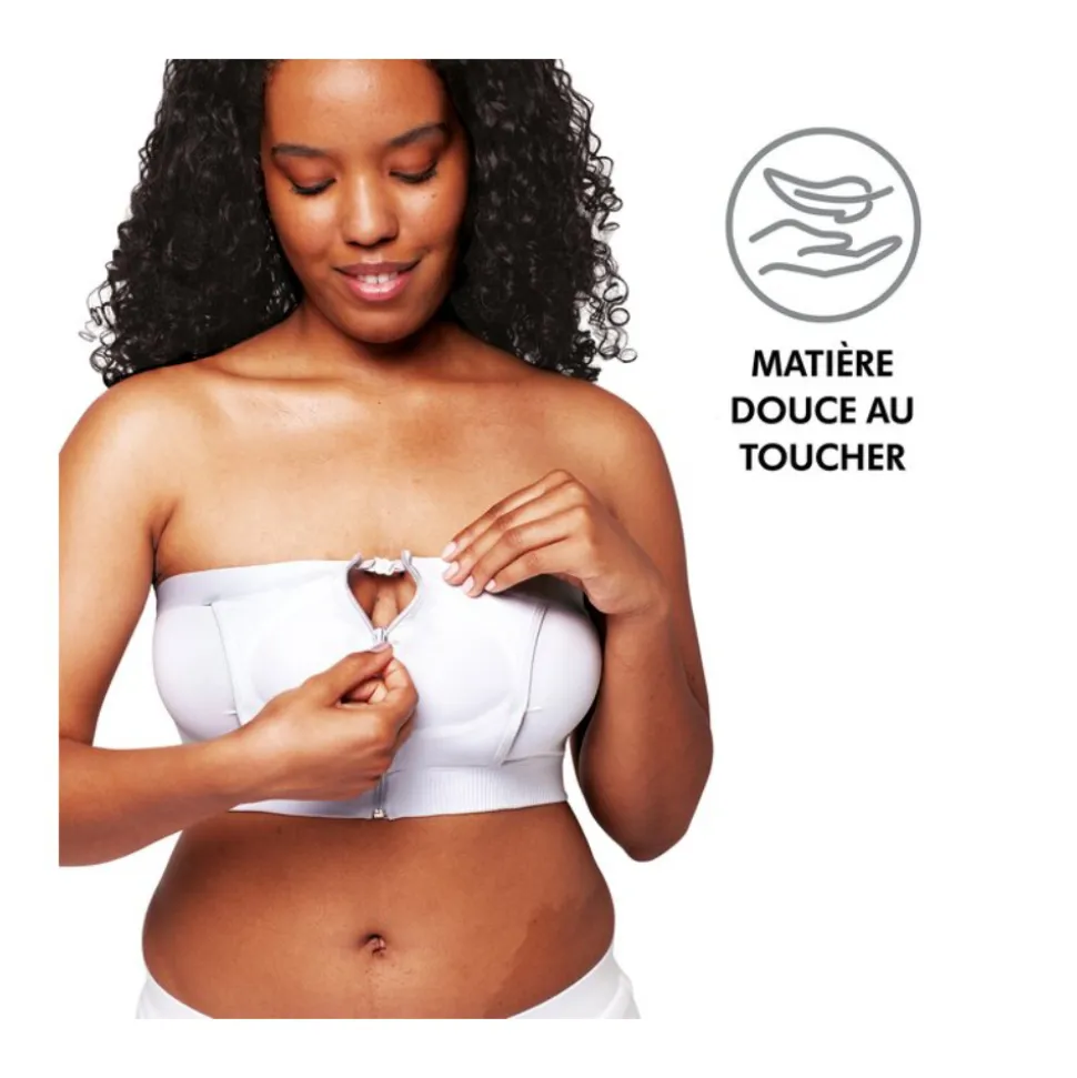 Bustier d'allaitement mains libres s blanc