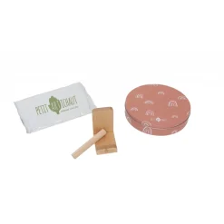Cadre empreinte baby box ronde rainbow terracotta