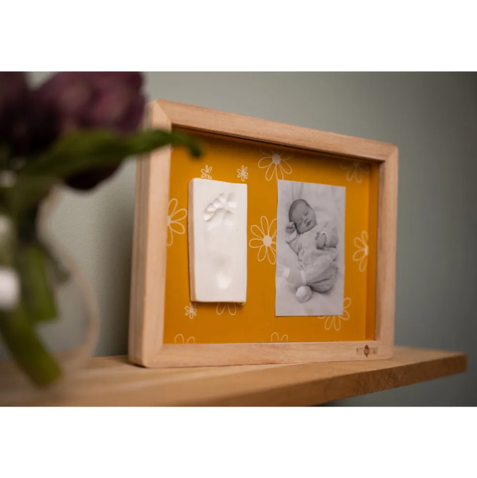 Cadre à empreinte daisy ochre