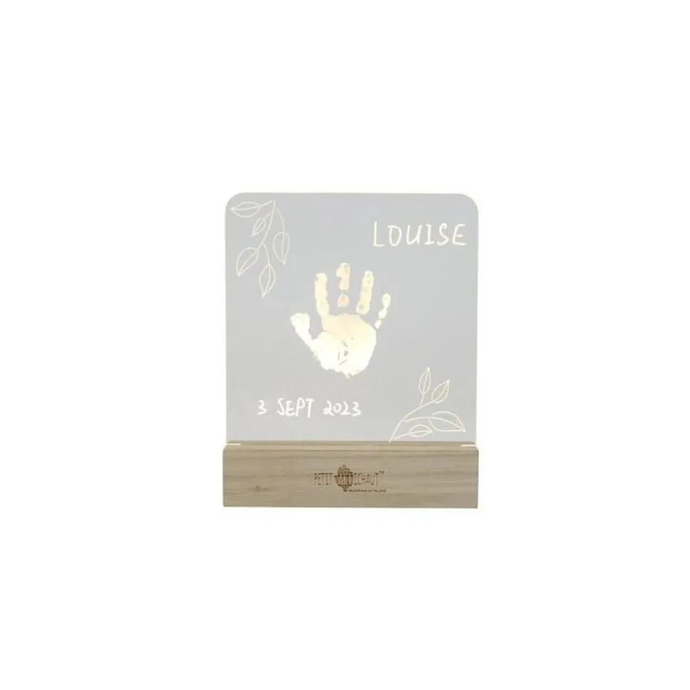 Cadre empreinte lumineux chambre bébé bois olive tree