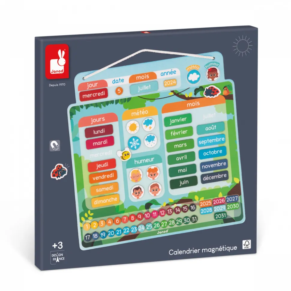 Calendrier semainier magnétique