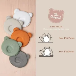 Cale tête bébé p'tit panda gris