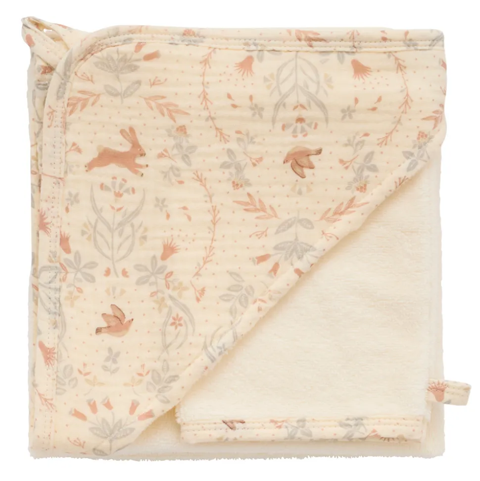 Cape de bain bambou avec gant - jardin enchanté